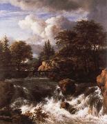Jacob van Ruisdael a waterfall in a rocky landscape Germany oil painting artist